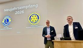Jürgen Wage (r., Lions) und Florian Faust (Rotarier) eröffnen den Neujahrsempfang